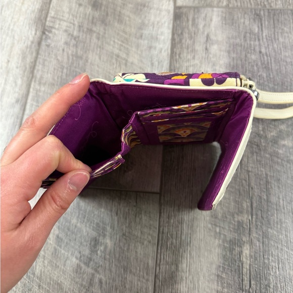 Vera Bradley Cream/Plum Anniversary Wristlet Wallet - Picture 9 of 11